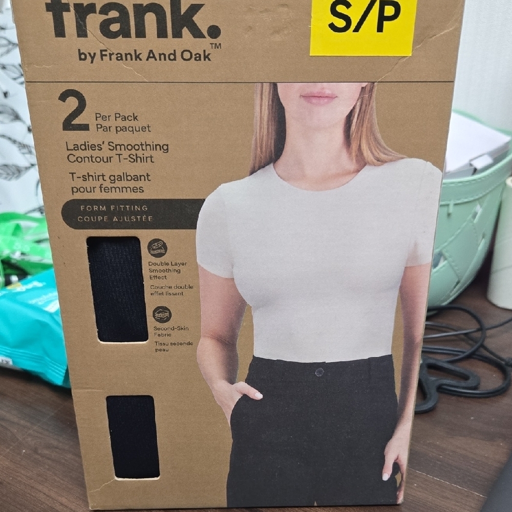 Frank & Oak Size S Black 2 Pack of Smoothing Contour T-Shirts